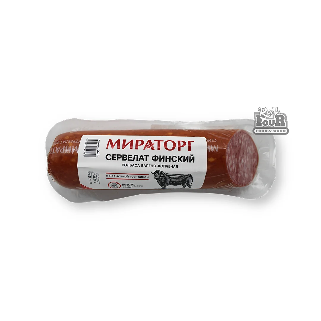 Sausage "Miratorg Cervelat Finnish" boiled-smoked 375g